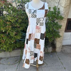 VTG 90s White Patchwork Maxi Dress
